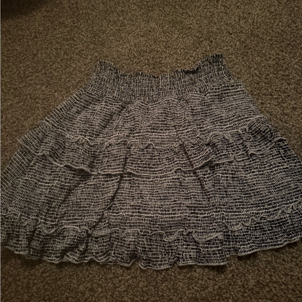 Altar'd State Black and White Textured Mini Skirt